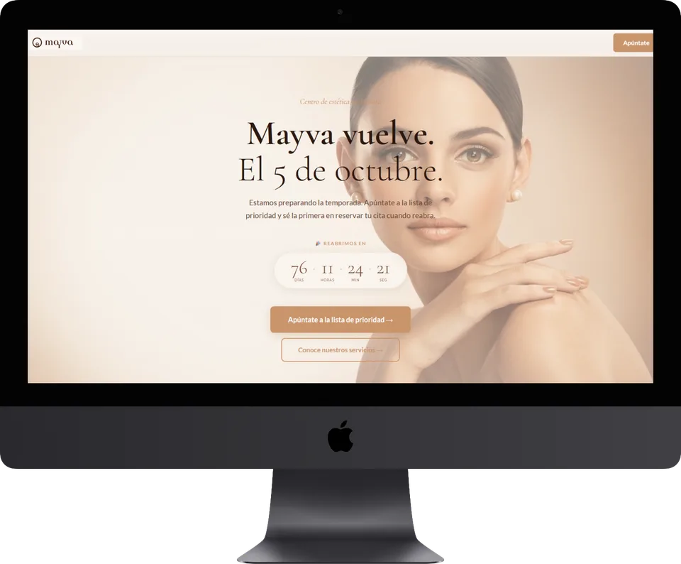 Web construida a medida por YBH Studio, vista en ordenador y móvil